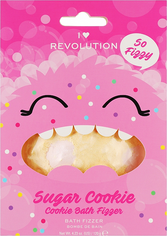 Бомбочка для ванної "Цукрове печиво" - I Heart Revolution Sugar Cookie Cookie Bath Fizzer — фото N1