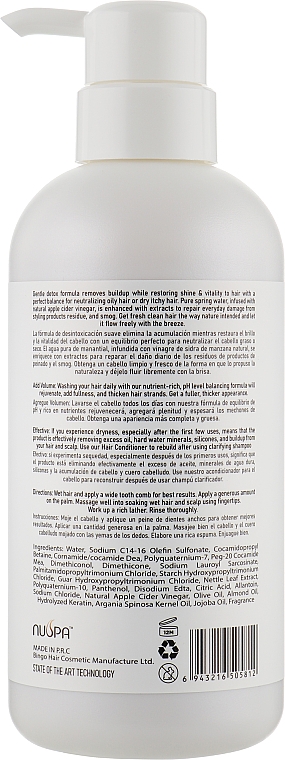 Безсульфатний шампунь для волосся з яблучним сидром - Bingo Hair Cosmetic Nuspa Apple Cider Vinegar Shampoo — фото N2
