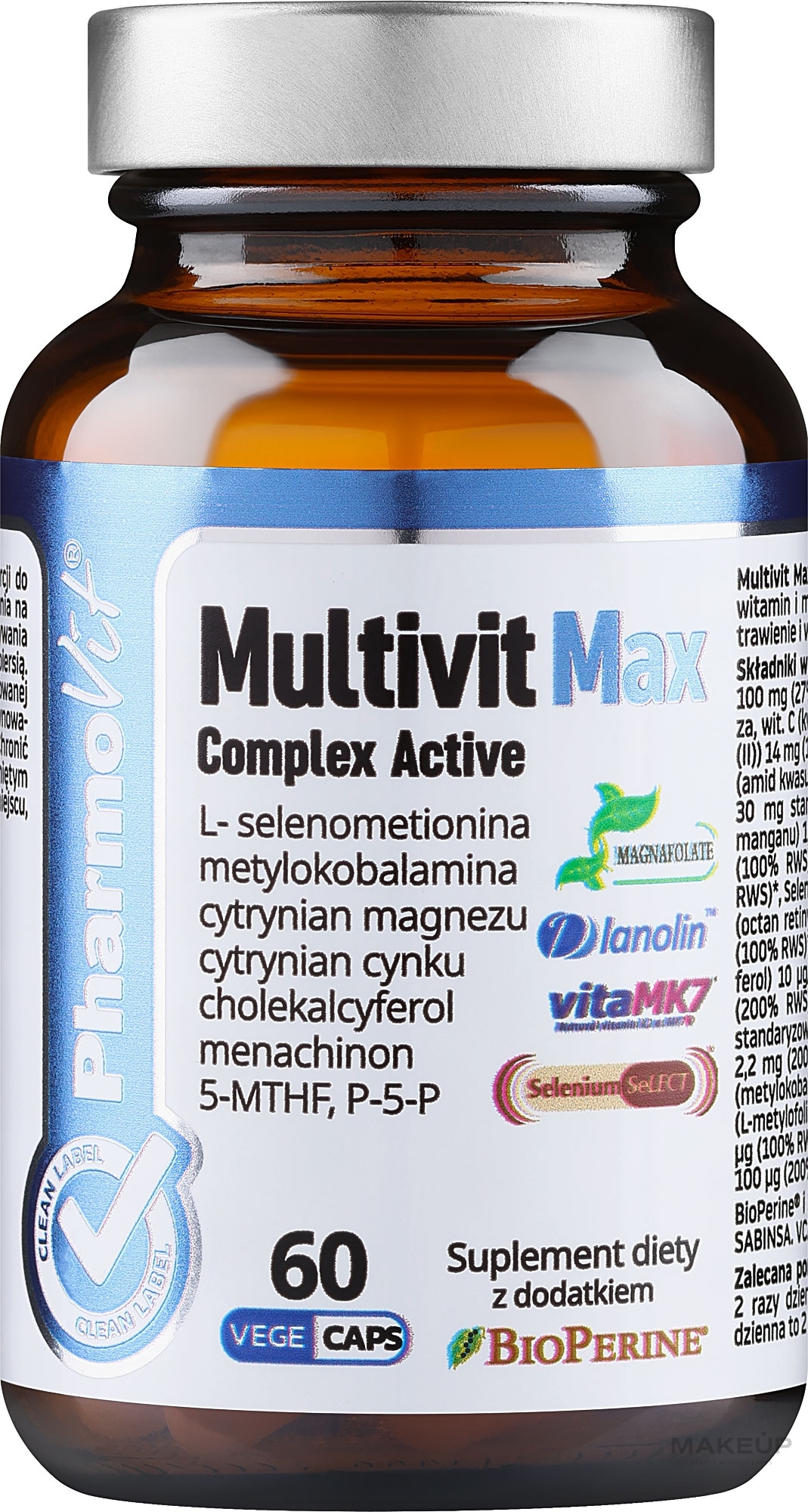 Харчова добавка "Multivit Max" 60 шт. - Pharmovit Clean Label — фото 60шт