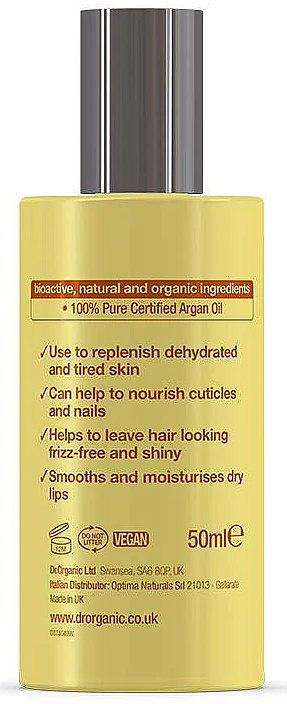 Масло арганы для кожи и волос - Dr. Organic Bioactive Skincare Argan Oil Liquid Gold Pure Oil — фото N3