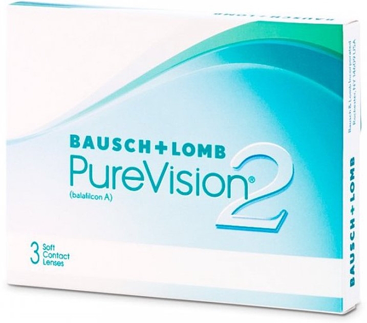 Контактні лінзи, кривизна 8,6 мм, 3 шт. - Bausch & Lomb PureVision 2 — фото N1