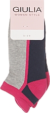 Носки махровые, серые с фуксия - Giulia — фото N1