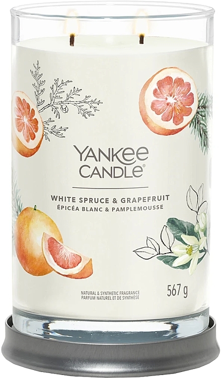 Ароматична свічка у склянці "Біла ялина і грейпфрут", 2 ґноти - Yankee Candle White Spruce And Grapefruit — фото N2