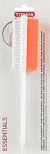 Духи, Парфюмерия, косметика Щетка-пемза педикюрная комбинированная, 7066, на длинной ручке, оранжевая - Titania