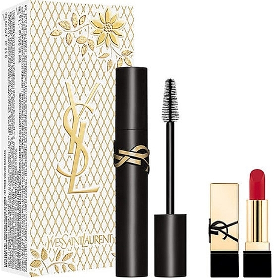 Набір - Yves Saint Laurent Mascara Lash Clash Set (mascara/9ml + lipstick/3.8g ) — фото N1