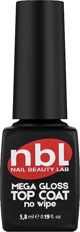 Топ для гель-лаку "Мегаблиск" без липкого шару - Jerden NBL Nail Beauty Lab Mega-Gloss Top Coat No Wipe — фото N1