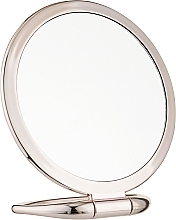 УЦЕНКА Хромированное настольное зеркало круглое, розовое - Puffic Fashion * — фото N2