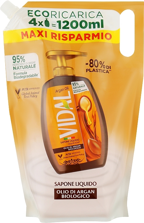 Рідке мило "Олія аргани" - Vidal Liquid Soap Argan (дой-пак) — фото N1
