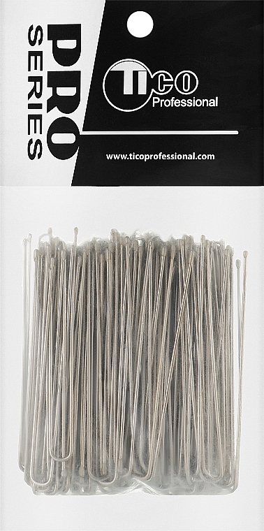 Шпильки для волосся рівні, 60 мм., сріблясті - Tico Professional — фото N1