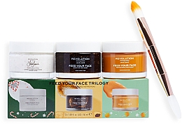 Набір - Makeup Revolution Skincare x Jake Jamie Christmas Face Mask Trio Set (f/mask/3x50ml + brush/1pc) — фото N1