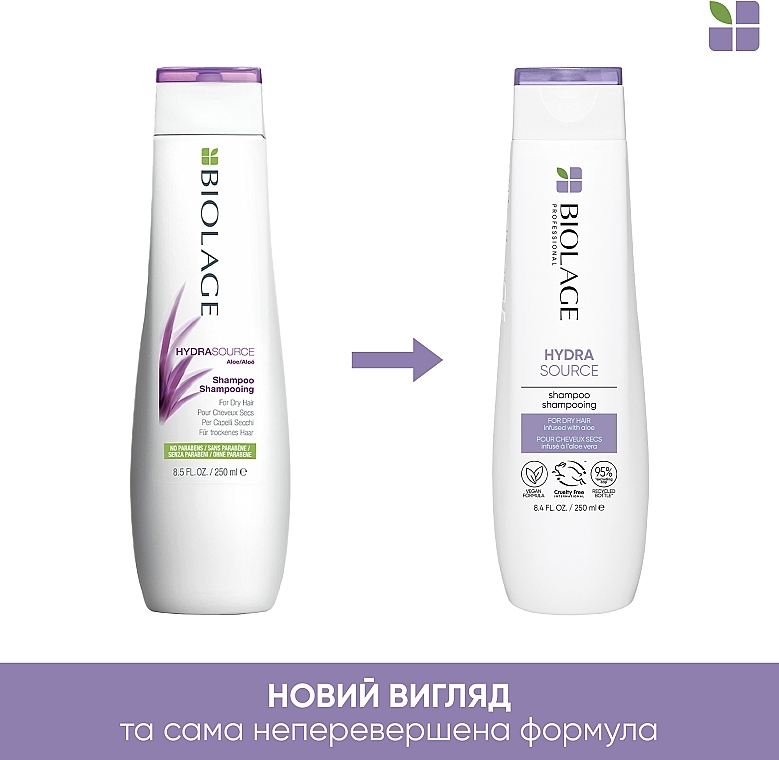 Шампунь для зволоження сухого волосся - Biolage Professional Hydrasource Shampoo — фото N4
