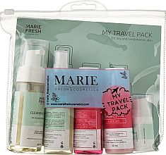 Дорожный набор для жирной и комбинированной кожи - Marie Fresh Cosmetics Travel Set for Oily Skin (f/foam/50ml + f/ton/50ml + h/shm/50ml + h/cond/50ml + f/cr/5ml) — фото N4