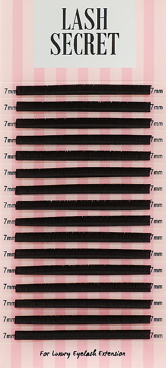 Накладные ресницы, черные, 16 линий (один размер, 0,05, D, 7) - Lash Secret — фото N1