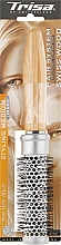 Щетка для укладки круглая, с деревянной ручкой, 40 мм - Trisa Hair System Swiss Wood — фото N1