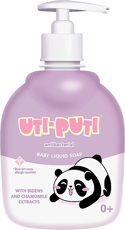 Дитяче рідке мило з екстрактом череди і ромашки, в полімерній пляшці - "Уті-путі" — фото N1