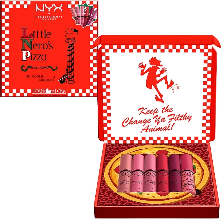 Набір для макіяжу губ - NYX Professional Makeup Home Alone Little Nero's Pizza Butter Gloss Set — фото N9