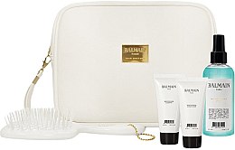 Парфумерія, косметика Набір - Balmain Limited Edition Summer Care (spray/200ml + shm/50ml + cond/50ml + brush + bag)