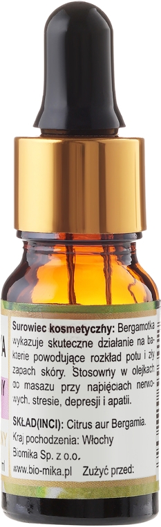 Натуральное масло "Бергамот", с пипеткой - Biomika Bergamot Oil — фото N2