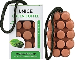 УЦЕНКА Натуральное массажное мыло-скраб с зеленым кофе - Unice Green Coffee Massage Soap * — фото N2