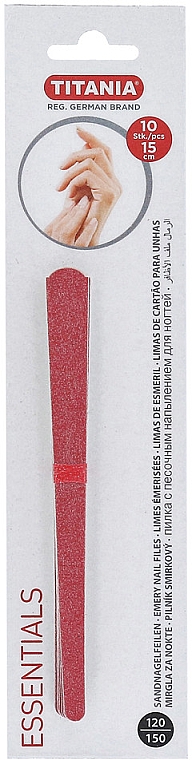 Пилка для нігтів пісочна, 15 см, двостороння 120/150 грит, 1042/10B B - Titania — фото N1