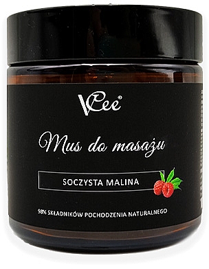 Веганський масажний мус "Соковита малина" - VCee Juicy Raspberry Massage Mousse — фото N1