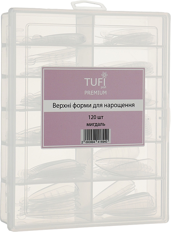 Верхние формы для наращивания, миндаль, 120 шт. - Tufi Profi Premium