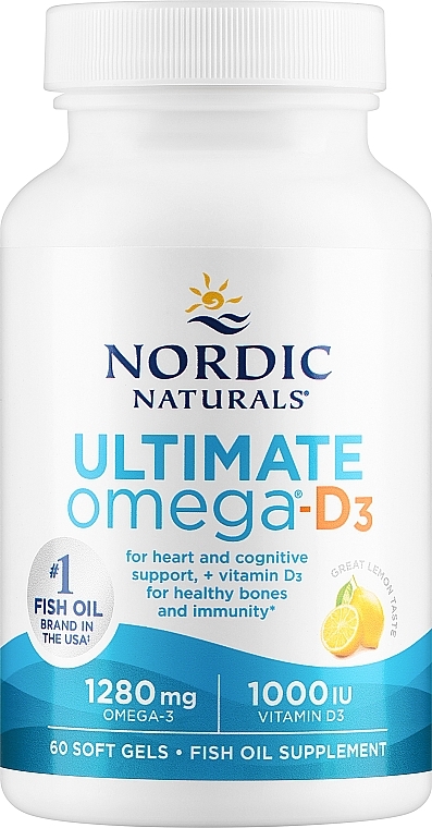 Пищевая добавка "Омега D3" - Nordic Naturals Ultimate Omega-D3 Lemon — фото N1