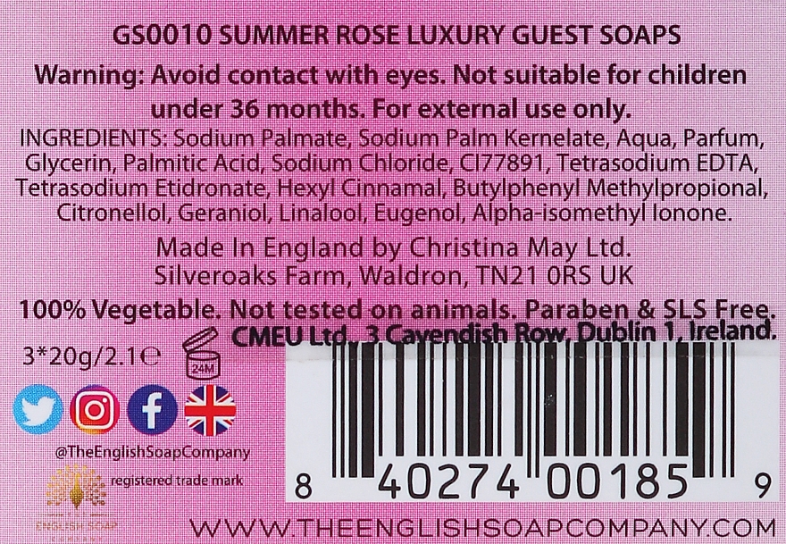Мыло "Летняя роза" - The English Soap Company Summer Rose Guest Soaps — фото N2