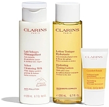 Набір - Clarins My Cleansing Essentials Normal Skin (milk/200ml+lot/200ml+scr/15ml+pouch) — фото N3