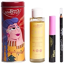 Парфумерія, косметика Набір - PuroBio Cosmetics Red Box Make-Up & Cleanser In A Set (mascara/8ml + eye/pencil/1.3g + remover/100ml)