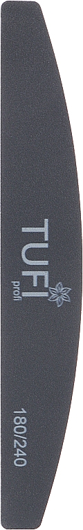 Пилочка для ногтей полукруглая, 180/240, 25 шт, черная - Tufi Profi — фото N1