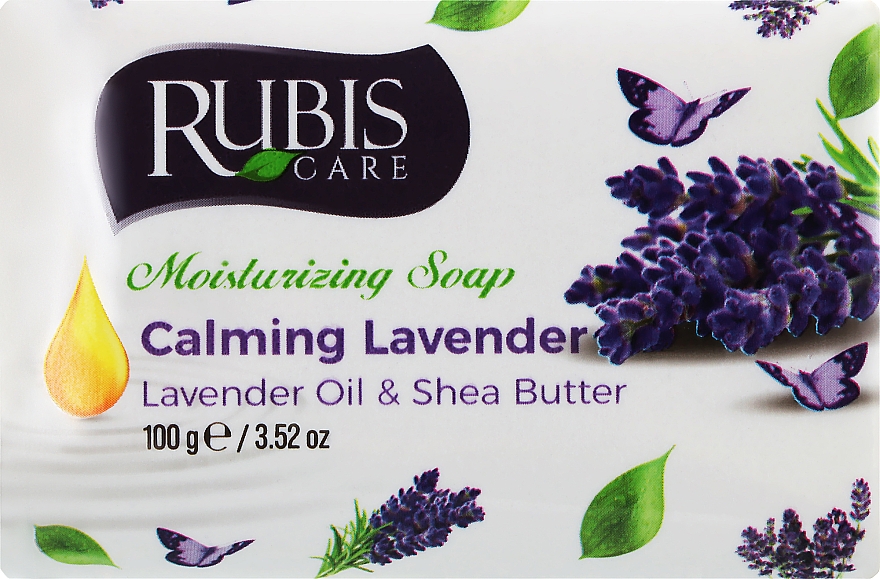 Мило "Заспокійлива лаванда" у паперовій упаковці - Rubis Care Calming Lavander Moisturising Soap — фото N1