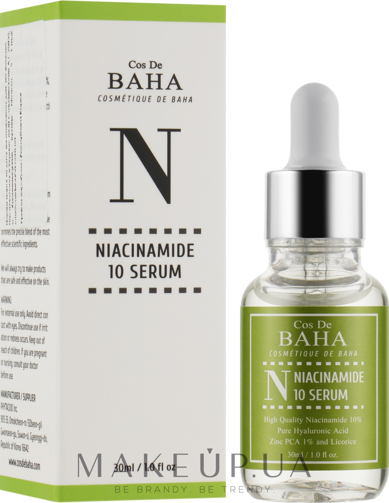 Сироватка для обличчя з ніацинамідом і цинком - Cos De BAHA Niacinamide Serum with Zinc — фото 30ml