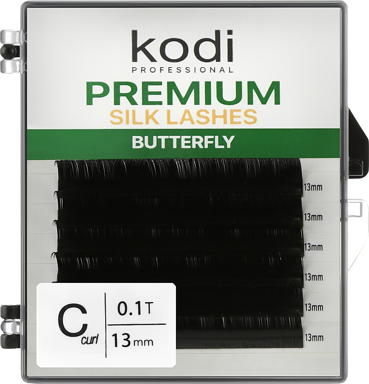 Накладні вії Butterfly Green C 0.10 (6 рядів: 13 мм) - Kodi Professional — фото N1
