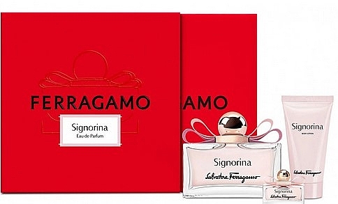 Salvatore Ferragamo Signorina - Набір (edp/100ml + edp/10ml + b/lot/50ml) — фото N1