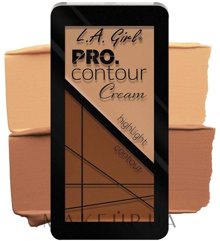 Хайлайтер для обличчя - L.A. Girl Pro. Contour Cream Highlight And Contour Duo — фото GCC633 - Fair