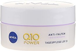 Заспокійливий денний крем проти зморщок для чутливої шкіри - NIVEA Q10 Power Anti-Wrinkle Day Cream SPF15 — фото N2