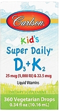 Парфумерія, косметика Рідкі вітаміни для дітей - Carlson Labs, Kid's Super Daily D3 + K2 25 mcg