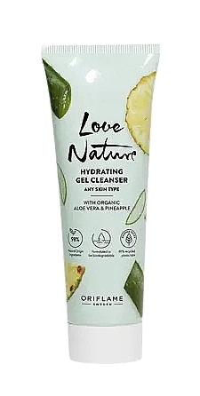 Зволожувальний гель для вмивання з органічним алое та ананасом - Oriflame Love Nature Hydrating Gel Cleanser — фото N1