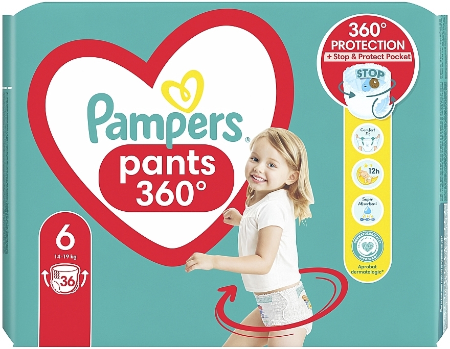 Підгузки-трусики Pants, розмір 6, 15+ кг, 36 шт. - Pampers — фото N2