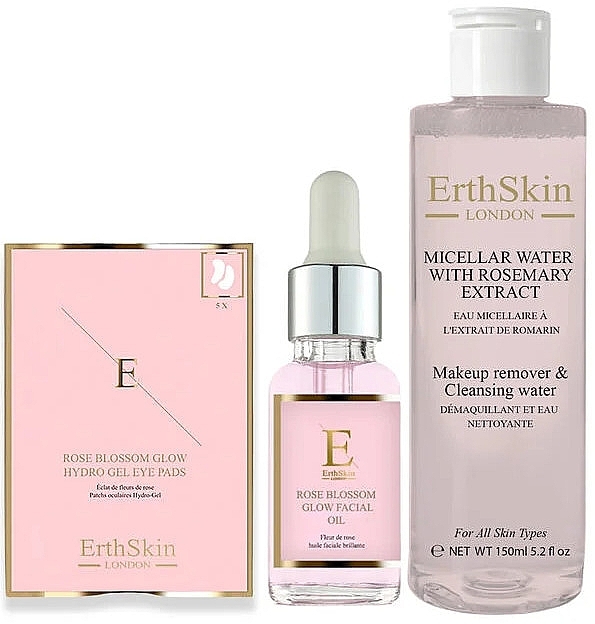 Набір - ErthSkin London Rose Blossom (micell/water/150 ml + f/oil/30 ml + eye/pads/10 pcs) — фото N1