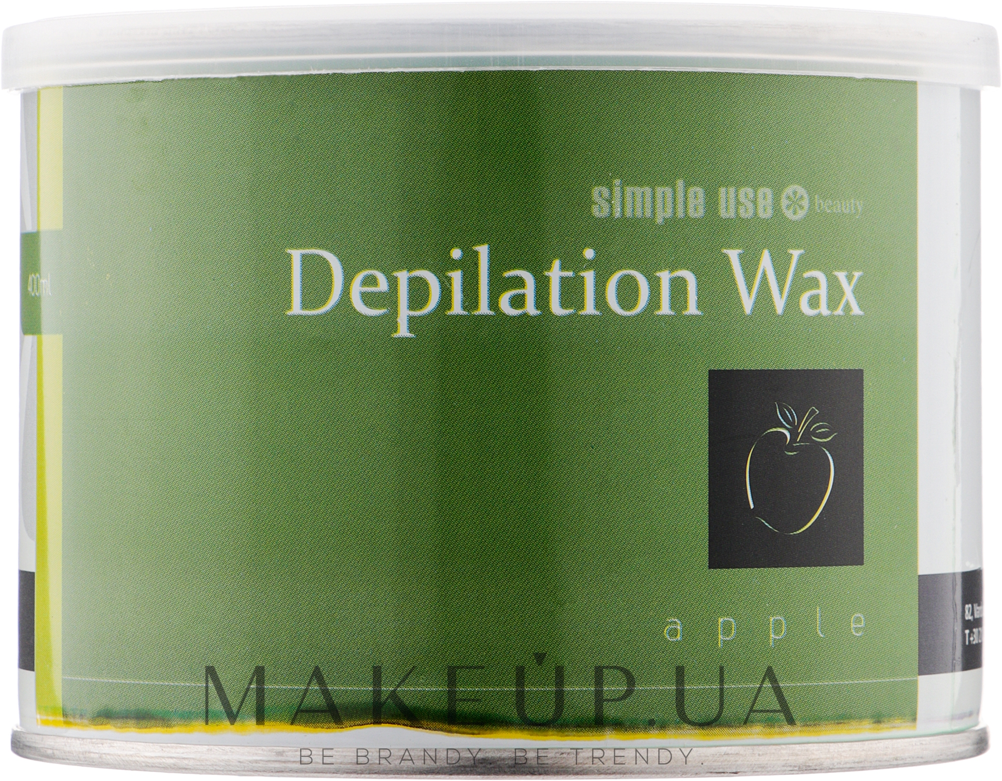 Теплый воск для депиляции в банке "Зеленое яблоко" - Simple Use Beauty Depilation Wax — фото 400ml