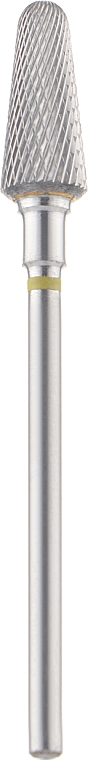 Фреза вольфрамова, закруглений конус, 6 мм, жовта - Head The Beauty Tools — фото N1