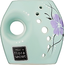 Духи, Парфюмерия, косметика Аромалампа "Ирис", бирюзовая с фиолетовым цветком - Flora Secret