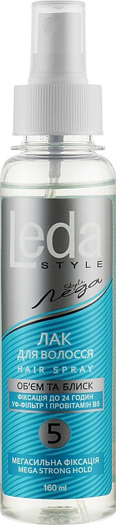 Лак для волосся "Леда Style" мегасильної фіксації з механічним розпилювачем - Supermash — фото N1
