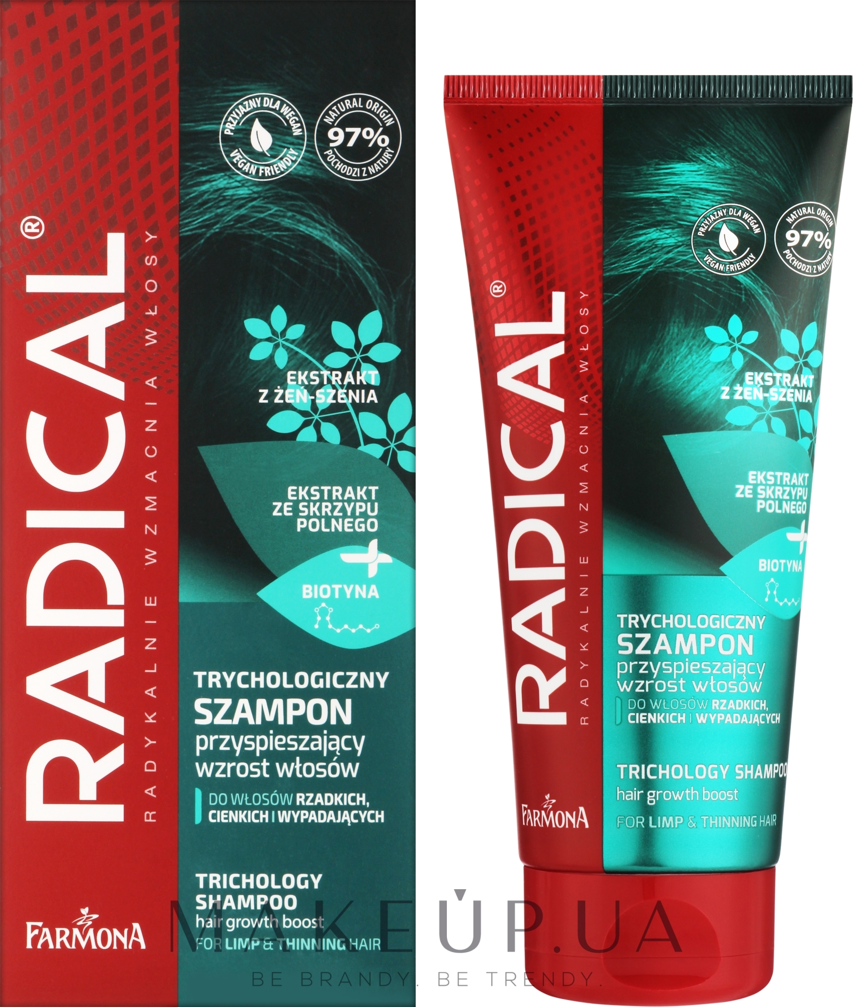 Трихологічний шампунь для росту волосся - Farmona Radical Trichology Shampoo — фото 200ml