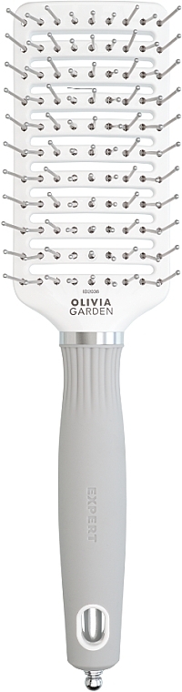 Щетка для волос - Olivia Garden Expert Care Vent Nylon White&Grey M — фото N1