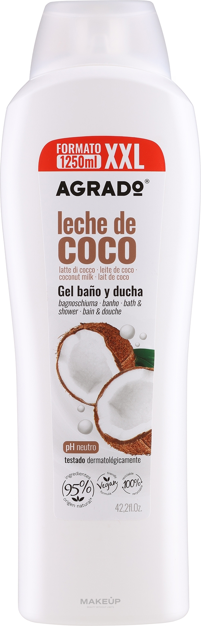 Гель для ванны и душа кокосовое молочко - Agrado Sower Gel — фото 1250ml