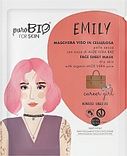 Тканинна маска для обличчя для сухої шкіри "Кар'єристка" - PuroBio Cosmetics Emily Face Sheet Mask For Dry Skin Career Girl — фото N1