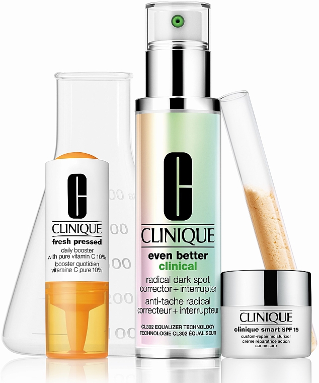 Набор - Clinique Even Better Derm Pro Solutions For Uneven Skin Tone Set(ser/50ml + activator/8.5ml + cr/15ml) — фото N1